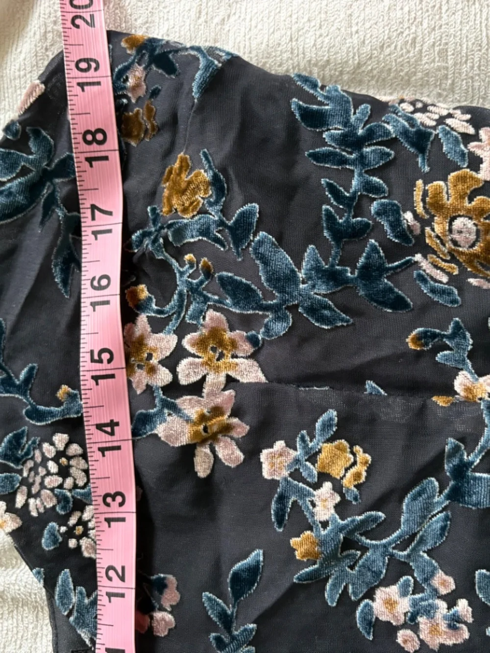 Lulus Evenings with You Dark Teal Floral Velvet Asymmetrical Dress XL Whimsigoth - Picture 8 of 11